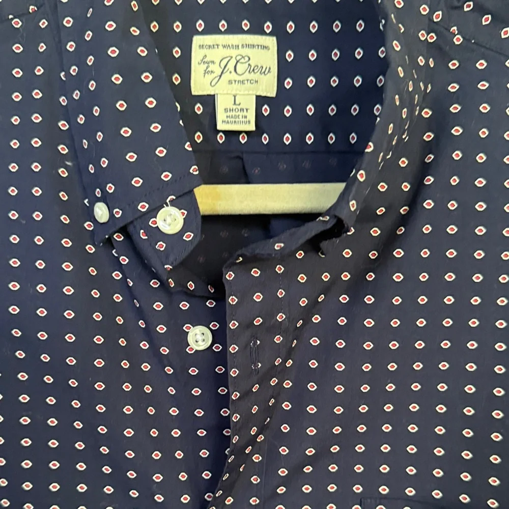 J. Crew Dark Blue and White Patterned Shirt